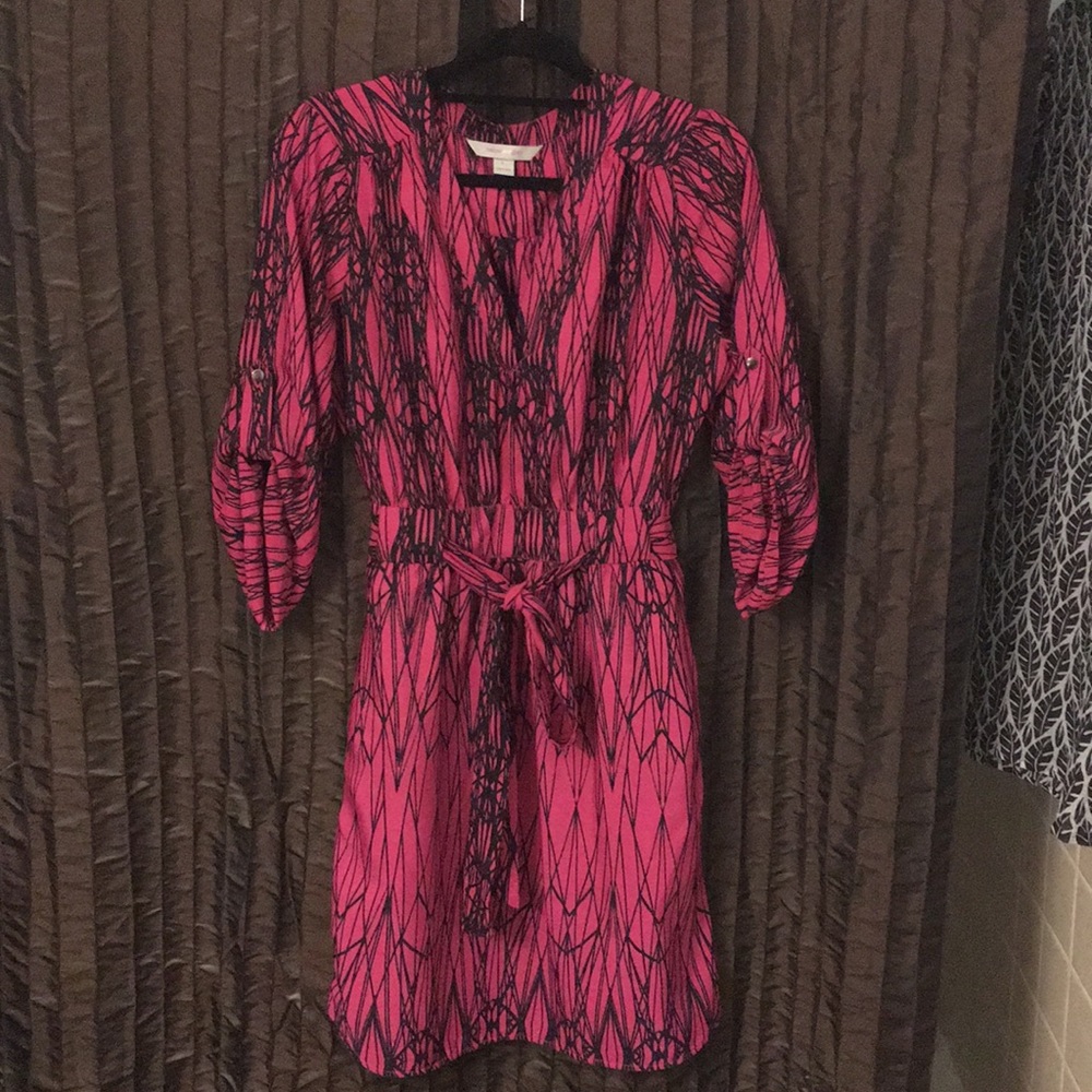 Harper&Gray Shirt Dress-Adj. 3/4 Sleeves-Tie Belt